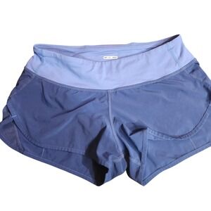Lululemon Speed Up Running Shorts Blue Two Tone Floral Liner Womens Size 6